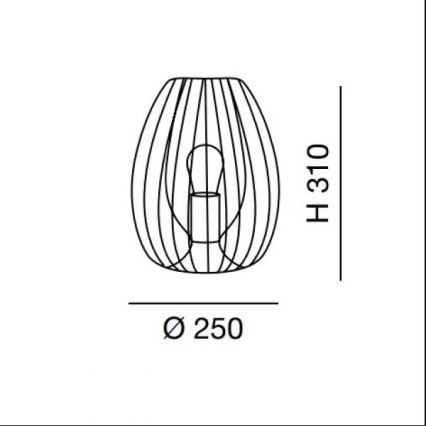 Fabas Luce 3677-34-225 - Stolna lampa CAMP 1xE27/40W/230V zlatna