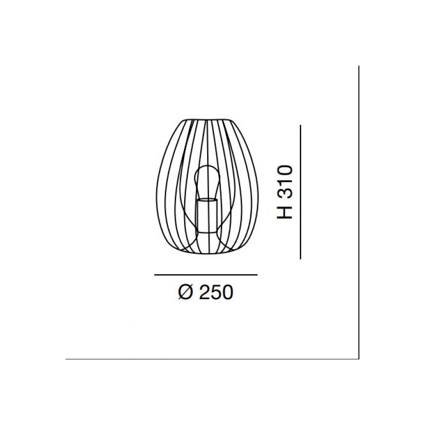 Fabas Luce 3677-34-225 - Stolna lampa CAMP 1xE27/40W/230V zlatna