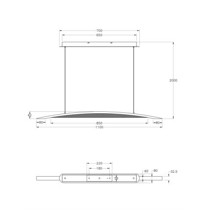 Fabas Luce 3697-40-102 - LED Prigušivi luster na sajli CORDOBA LED/36W/230V bijela/drvo