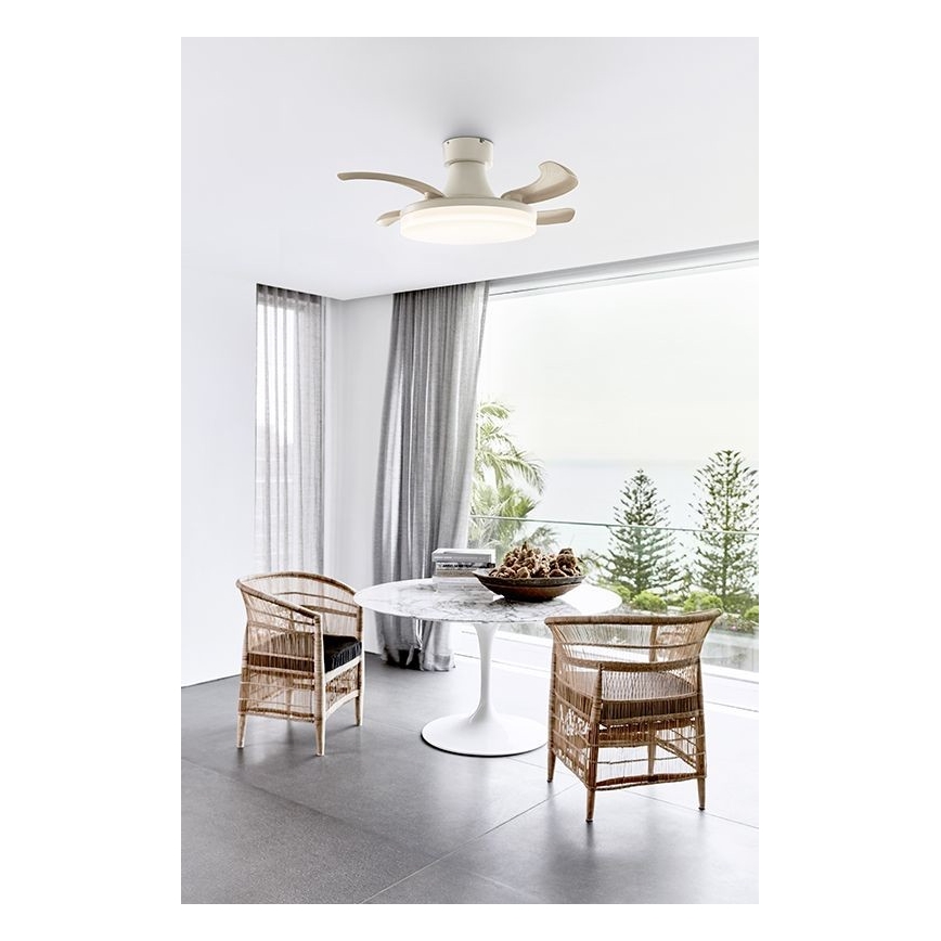 FANAWAY 210664 - LED Prigušivi stropni ventilator ORBIT LED/25W/230V bež/bijela + daljinski upravljač