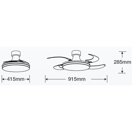 FANAWAY 210664 - LED Prigušivi stropni ventilator ORBIT LED/25W/230V bež/bijela + daljinski upravljač