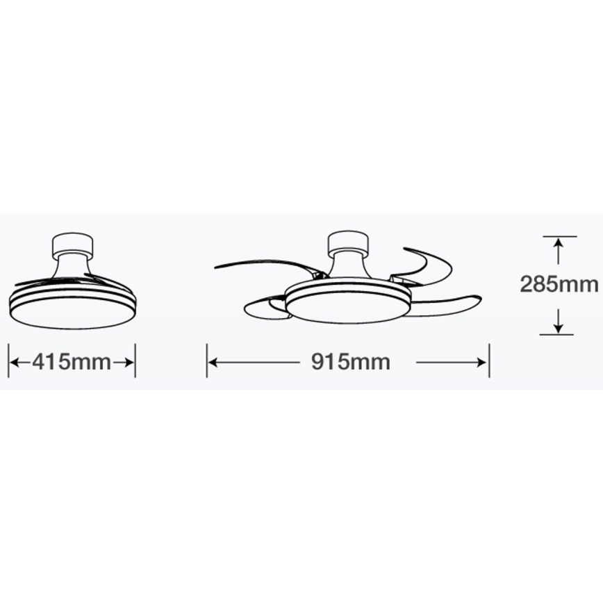 FANAWAY 210664 - LED Prigušivi stropni ventilator ORBIT LED/25W/230V bež/bijela + daljinski upravljač