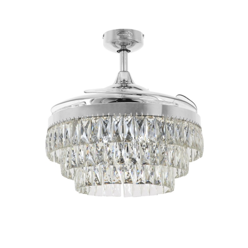 FANAWAY 212923 - LED Stropni ventilator VEIL 6xE14/4,5W/230V sjajni krom + daljinski upravljač