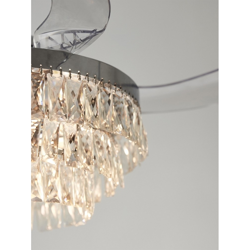 FANAWAY 212923 - LED Stropni ventilator VEIL 6xE14/4,5W/230V sjajni krom + daljinski upravljač