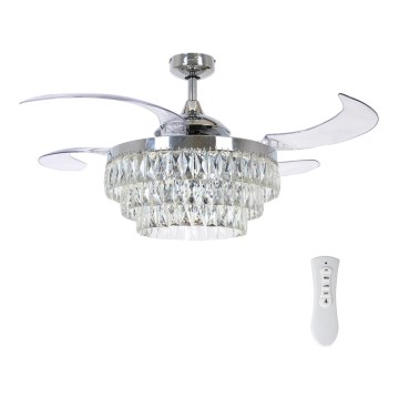 FANAWAY 212923 - LED Stropni ventilator VEIL 6xE14/4,5W/230V sjajni krom + daljinski upravljač