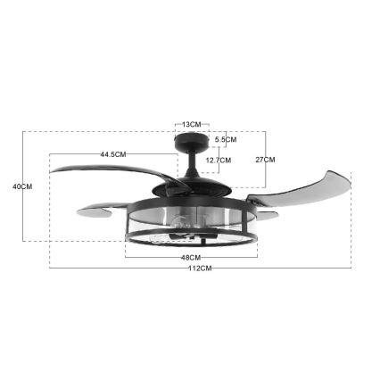 FANAWAY 212925 - LED Stropni ventilator CLASSIC 3xE27/4W/230V smeđa + daljinski upravljač