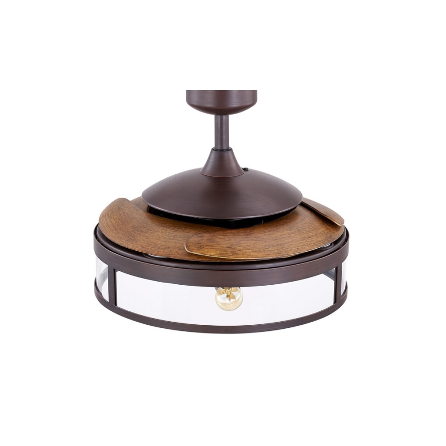 FANAWAY 212925 - LED Stropni ventilator CLASSIC 3xE27/4W/230V smeđa + daljinski upravljač