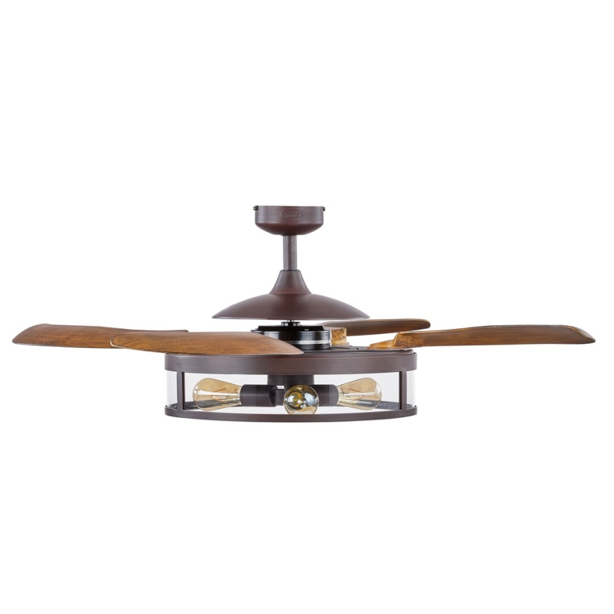 FANAWAY 212925 - LED Stropni ventilator CLASSIC 3xE27/4W/230V smeđa + daljinski upravljač
