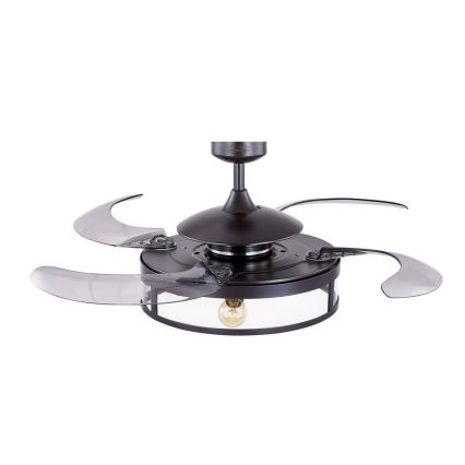 FANAWAY 212927 - LED stropni ventilator CLASSIC 3xE27/4W/230V crni Ø 112 cm + daljinski upravljač