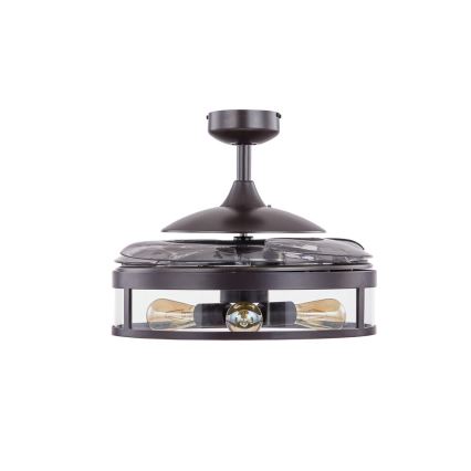FANAWAY 212927 - LED stropni ventilator CLASSIC 3xE27/4W/230V crni Ø 112 cm + daljinski upravljač