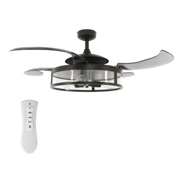 FANAWAY 212927 - LED stropni ventilator CLASSIC 3xE27/4W/230V crni Ø 112 cm + daljinski upravljač