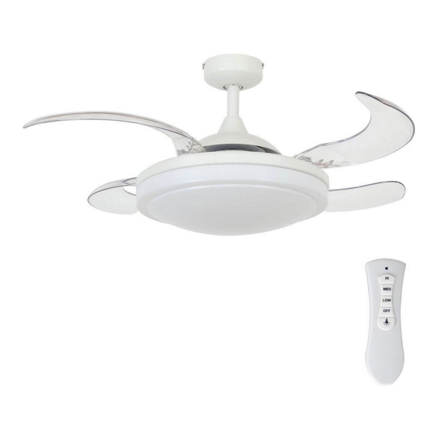 FANAWAY 212980 - Stropni ventilator EVORA 2xE27/15W/230V bijela + daljinski upravljač