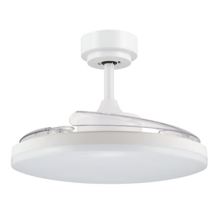 FANAWAY 21612949 - LED Prigušivi stropni ventilator STROLL LED/30W/230V 2700/3500/5000K pr. 106 cm bijela/prozirna + daljinski upravljač