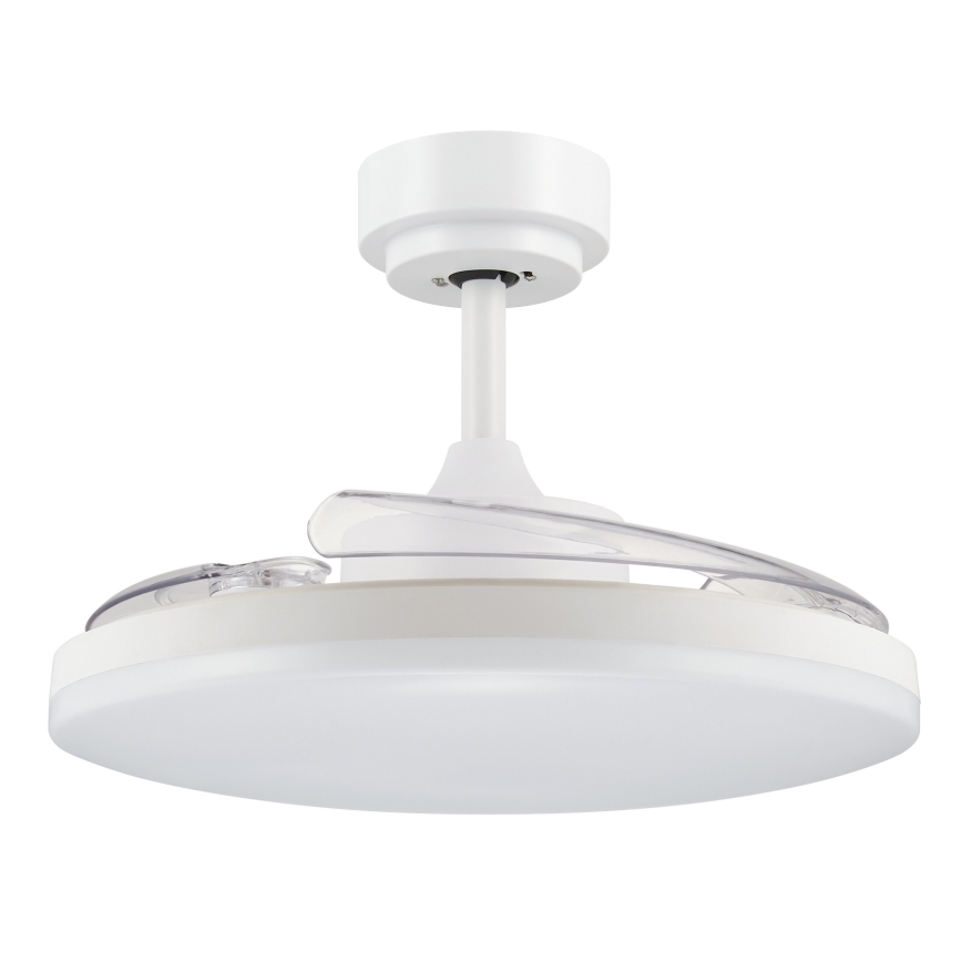 FANAWAY 21612949 - LED Prigušivi stropni ventilator STROLL LED/30W/230V 2700/3500/5000K pr. 106 cm bijela/prozirna + daljinski upravljač