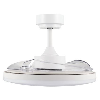 FANAWAY 21612949 - LED Prigušivi stropni ventilator STROLL LED/30W/230V 2700/3500/5000K pr. 106 cm bijela/prozirna + daljinski upravljač