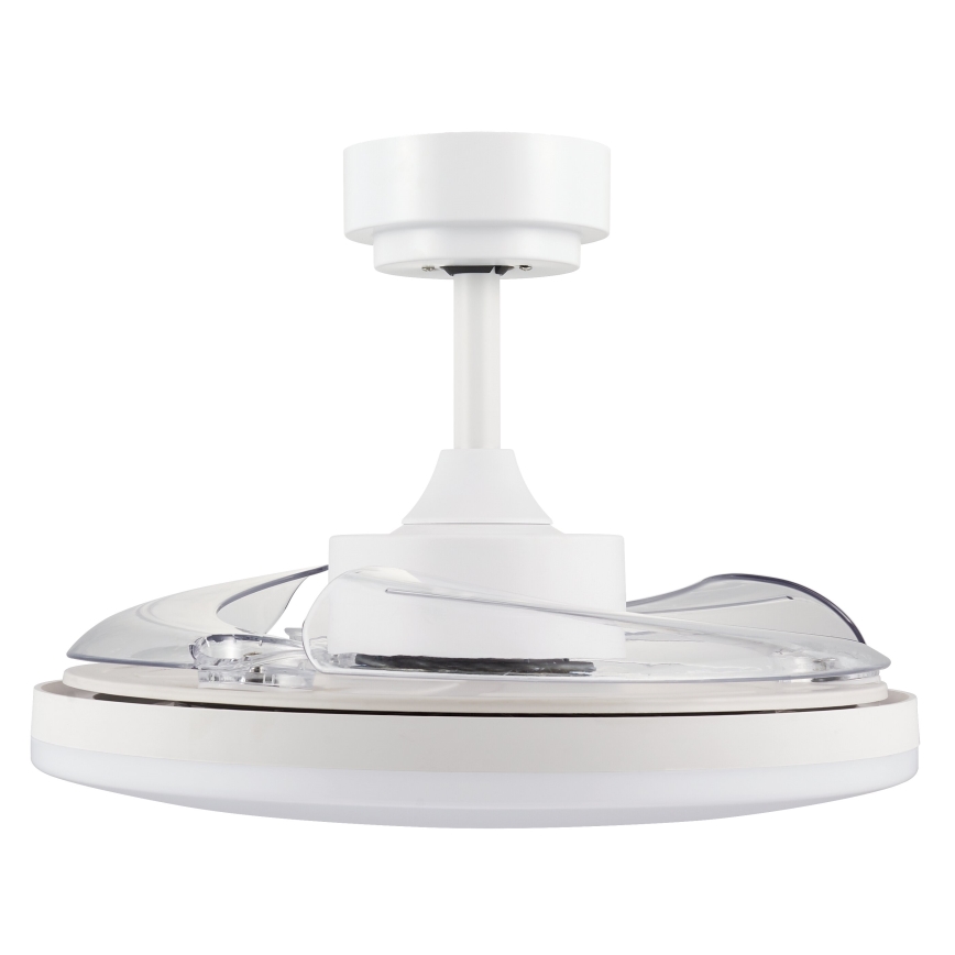 FANAWAY 21612949 - LED Prigušivi stropni ventilator STROLL LED/30W/230V 2700/3500/5000K pr. 106 cm bijela/prozirna + daljinski upravljač