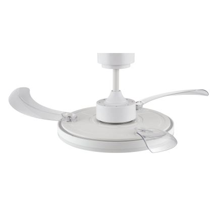 FANAWAY 21612949 - LED Prigušivi stropni ventilator STROLL LED/30W/230V 2700/3500/5000K pr. 106 cm bijela/prozirna + daljinski upravljač