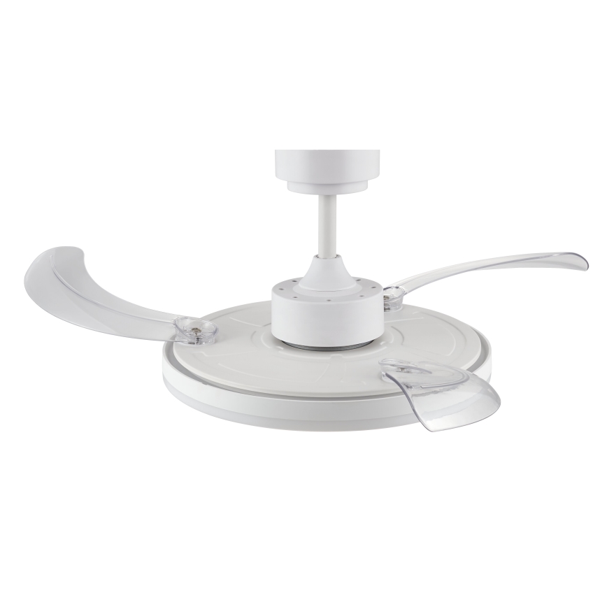 FANAWAY 21612949 - LED Prigušivi stropni ventilator STROLL LED/30W/230V 2700/3500/5000K pr. 106 cm bijela/prozirna + daljinski upravljač