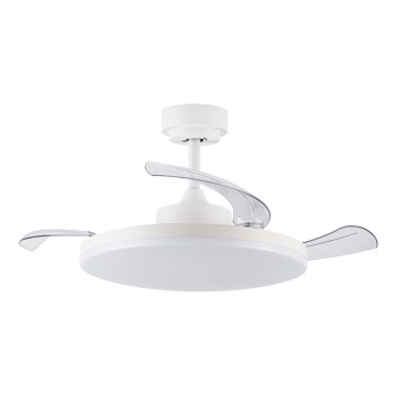 FANAWAY 21612949 - LED Prigušivi stropni ventilator STROLL LED/30W/230V 2700/3500/5000K pr. 106 cm bijela/prozirna + daljinski upravljač