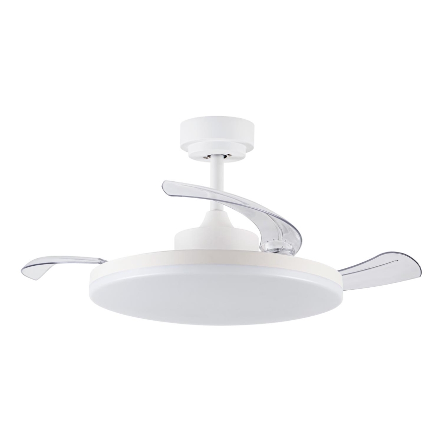 FANAWAY 21612949 - LED Prigušivi stropni ventilator STROLL LED/30W/230V 2700/3500/5000K pr. 106 cm bijela/prozirna + daljinski upravljač