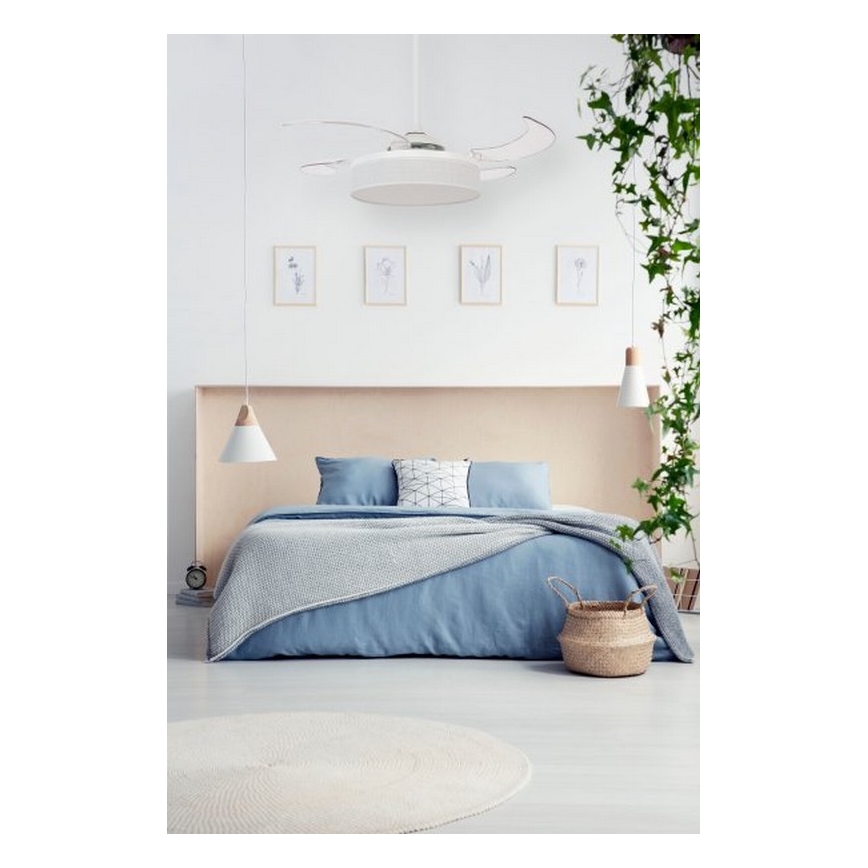 FANAWAY 511030 - LED Stropni ventilator FRASER 3xE27/20W/230V bijela + daljinski upravljač