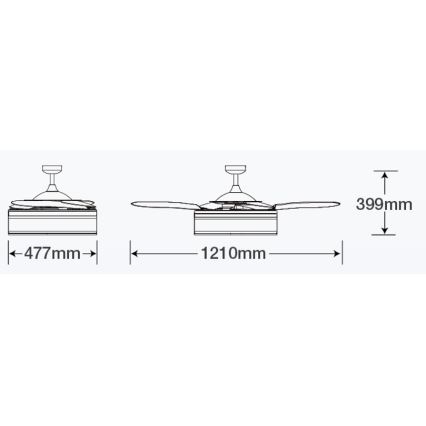 FANAWAY 511030 - LED Stropni ventilator FRASER 3xE27/20W/230V bijela + daljinski upravljač