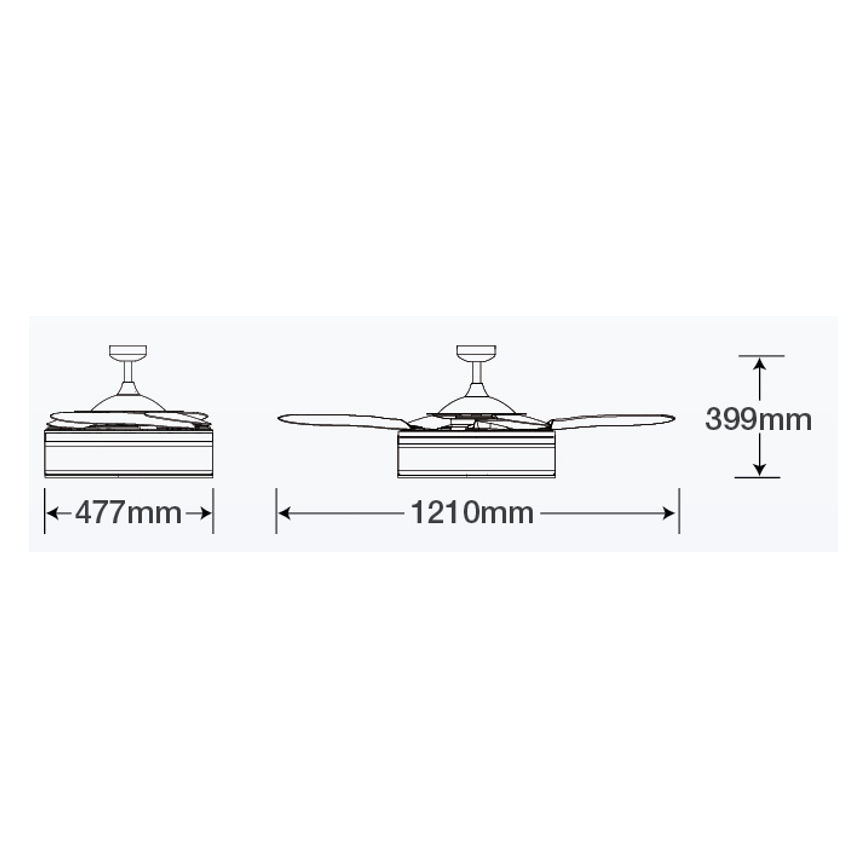 FANAWAY 511030 - LED Stropni ventilator FRASER 3xE27/20W/230V bijela + daljinski upravljač