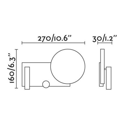 FARO 20065 - LED Prigušiva zidna lampica KLEE LED/10W/230V + LED/3W desna