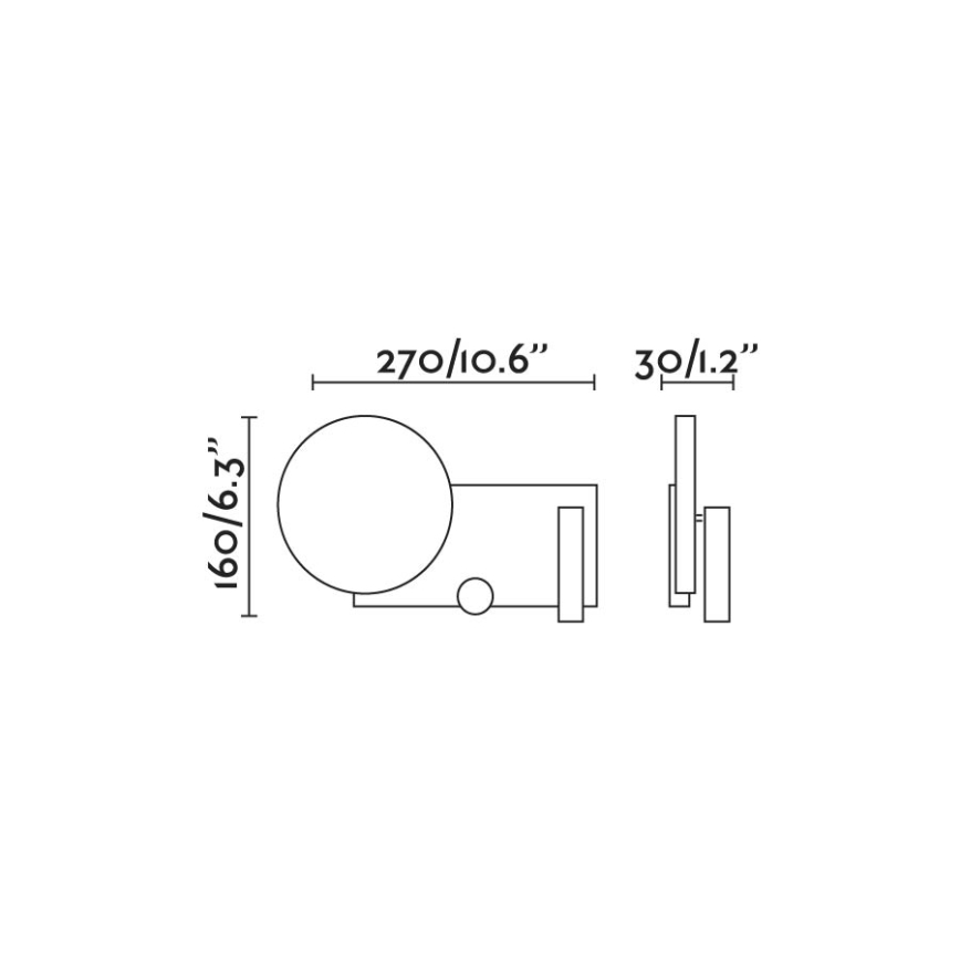 FARO 20066 - LED Prigušiva zidna lampica KLEE LED/10W/230V + LED/3W lijeva