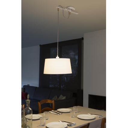 FARO 28394 - Luster na sajli FUSTA 1xE27/20W/230V bijela