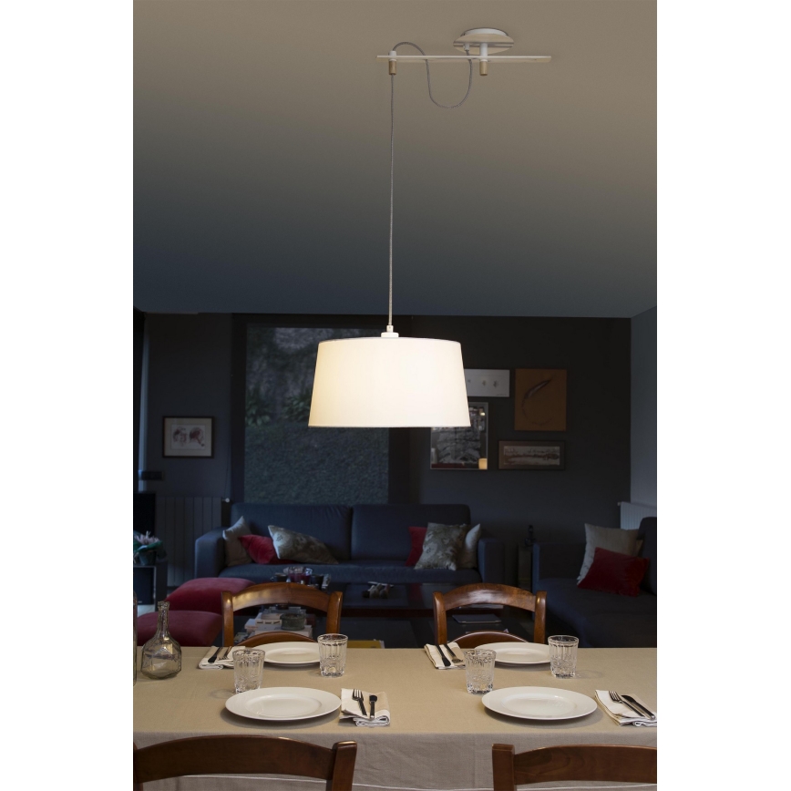 FARO 28394 - Luster na sajli FUSTA 1xE27/20W/230V bijela