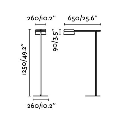 FARO 29569 - LED Prigušiva podna lampa s upravljanjem na dodir LOOP LED/6W/230V