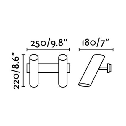 FARO 29876 - Zidna reflektorska svjetiljka LINK 2xGU10/11W/230V crna