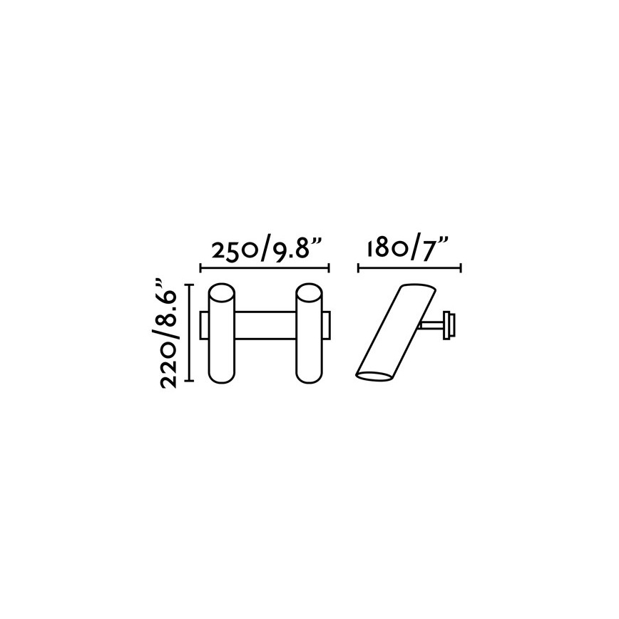 FARO 29876 - Zidna reflektorska svjetiljka LINK 2xGU10/11W/230V crna