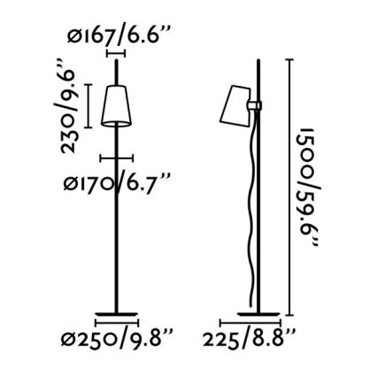 FARO 29998 - Podna lampa LUPE 1xE27/20W/230V sjajni krom