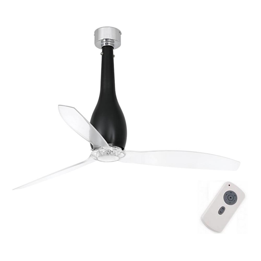 FARO 32003 - Stropni ventilator ETERFAN crna/prozirna pr. 128 cm + daljinski upravljač