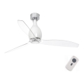 FARO 32020 - Stropni ventilator MINI ETERFAN bijela/prozirna pr. 128 cm + daljinski upravljač