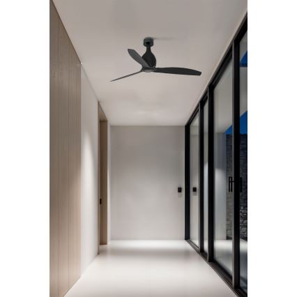 FARO 32030 - Stropni ventilator MINI ETERFAN crna pr. 128 cm + daljinski upravljač