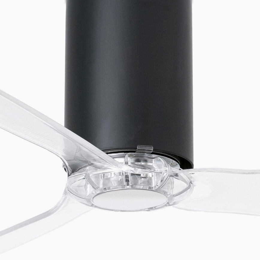 FARO 32041WP - Stropni ventilator MINI TUBE FAN M crna/prozirna pr. 128 cm SMART + daljinski upravljač