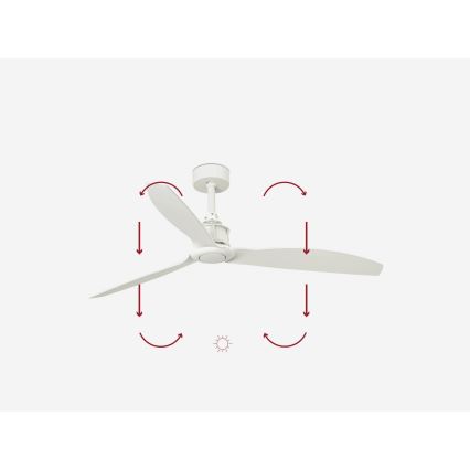FARO 32101WP - Stropni ventilator JUST FAN M bijela pr. 128 cm SMART + daljinski upravljač