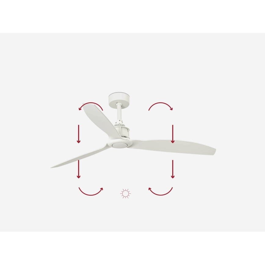 FARO 32101WP - Stropni ventilator JUST FAN M bijela pr. 128 cm SMART + daljinski upravljač