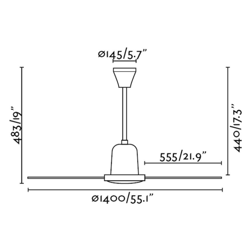 FARO 33001 - Stropni ventilator INDUS pr. 140 cm