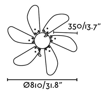 FARO 33179 - Stropni ventilator PALAO 1xE14/40W/230V