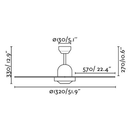 FARO 33284 - Stropni ventilator IBIZA