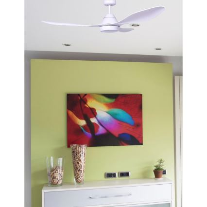 FARO 33346 - LED Stropni ventilator POLARIS LED/18W/230V bijela pr. 132 cm + daljinski upravljač