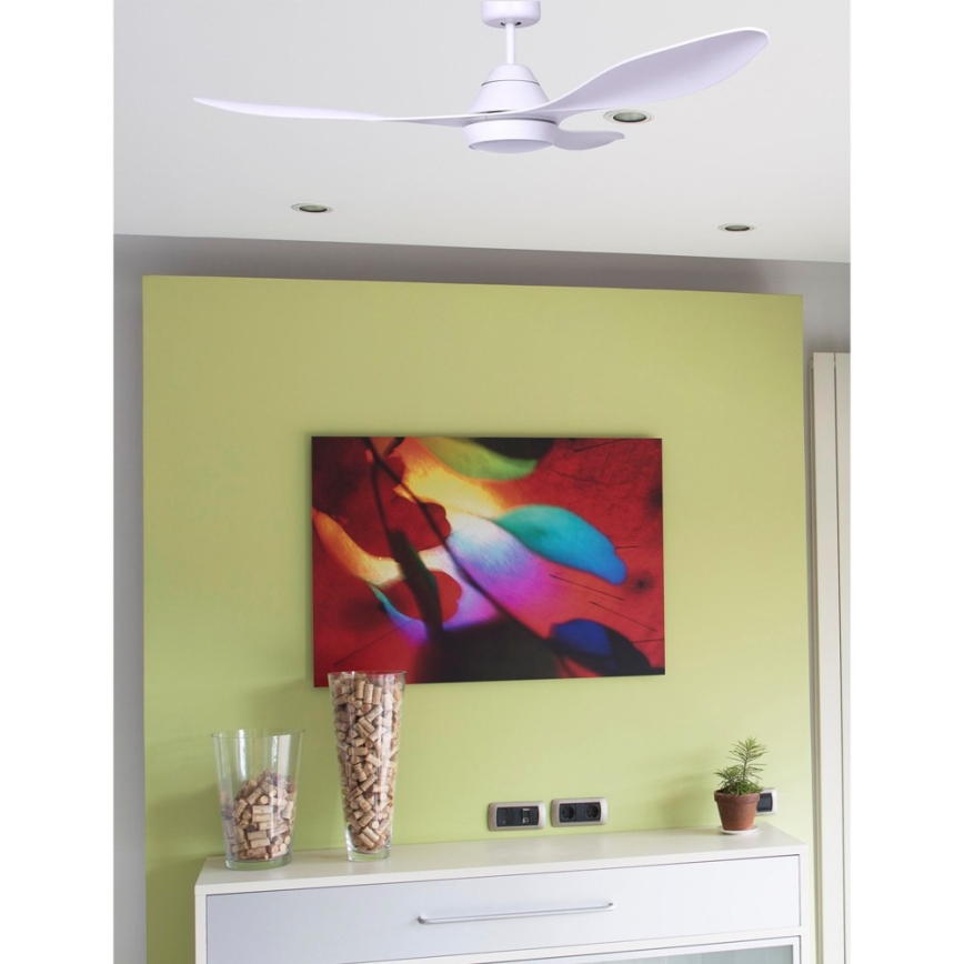 FARO 33346 - LED Stropni ventilator POLARIS LED/18W/230V bijela pr. 132 cm + daljinski upravljač