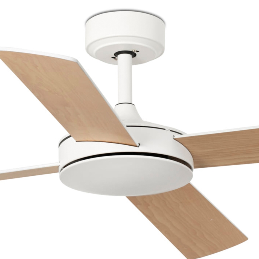 FARO 33350DC - Stropni ventilator MALLORCA L bijela/smeđa pr. 132 cm + daljinski upravljač