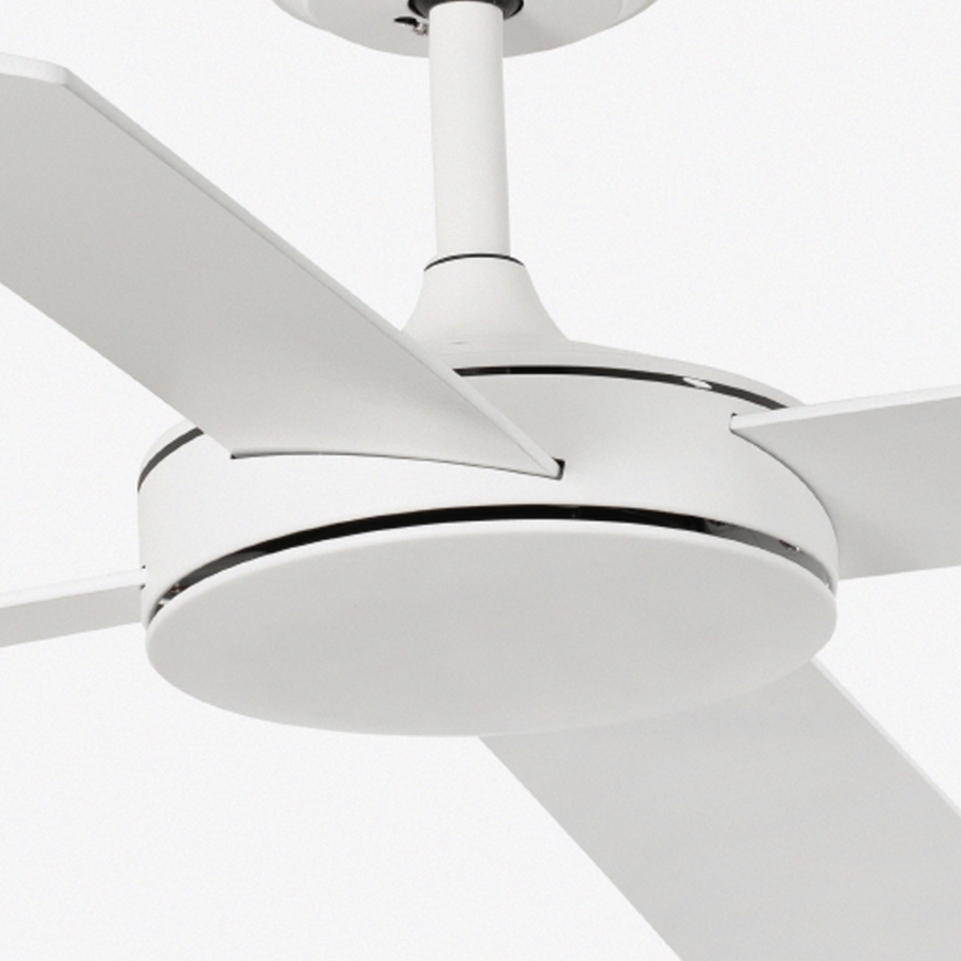 FARO 33350DC - Stropni ventilator MALLORCA L bijela/smeđa pr. 132 cm + daljinski upravljač
