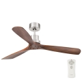 FARO 33370DC - Stropni ventilator LANTAU smeđa/mat krom pr. 132 cm + daljinski upravljač