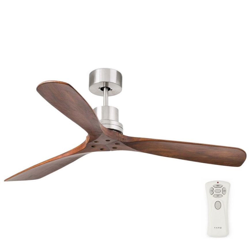 FARO 33370DC - Stropni ventilator LANTAU smeđa/mat krom pr. 132 cm + daljinski upravljač